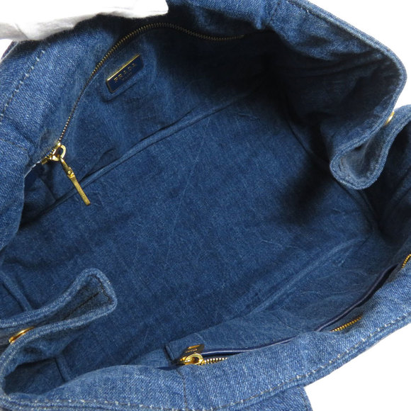Prada Canapa Tote Denim Bag - Picture 4 of 9